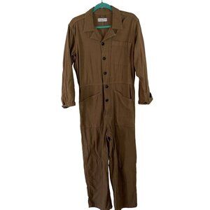 Madewell As Ever Womens Overall Size Medium Brown Coverall Pockets Pure Cotton